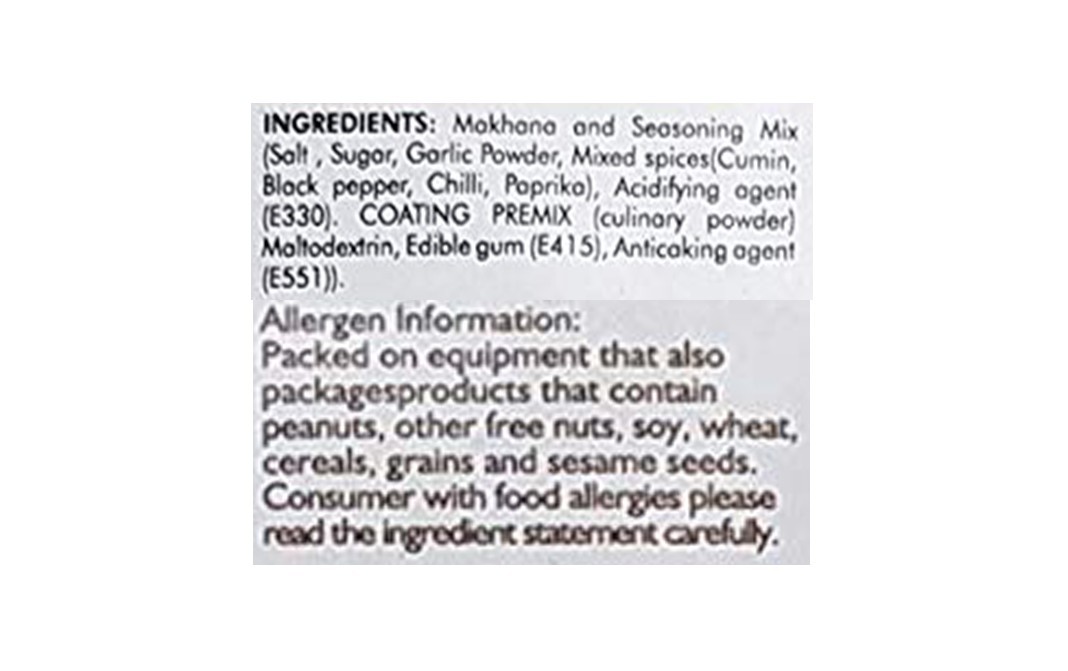 Smackys Roasted Makhana Sizzling Black Pepper   Pack  127 grams
